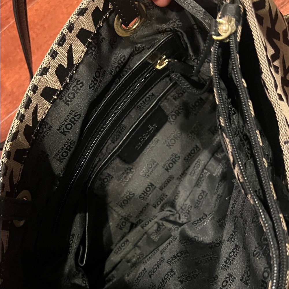 Michael Kors Brown and Tan Logo Tote - Picture 14 of 16